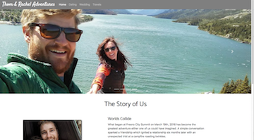 Adventures Website Screenshot